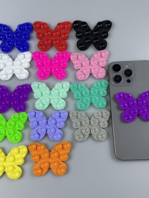 Butterfly shaped phone grip